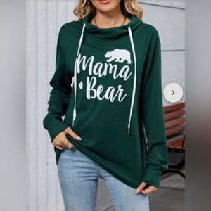 NWT Heart + Soul Mama Bear Drawstring Long Sleeve Hoodie Size Large